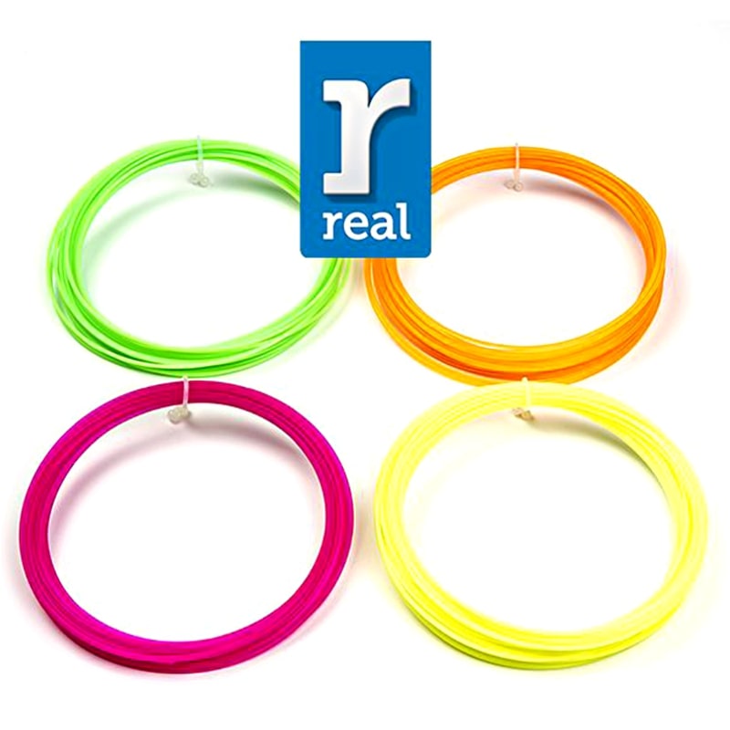 3D Pen Filament REAL PLA 4 Τεμάχια 1.75mm 10m Fluorescent (3DPFPLAFLUORPACKAGE10)