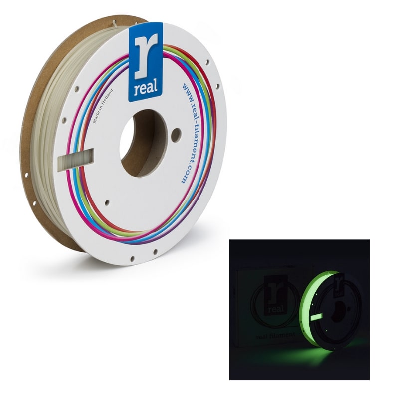 3D Printer Filament REAL PLA 1.75mm Spool of 0.5Kg Glow in the dark (NLPLAGLOW500MM175)