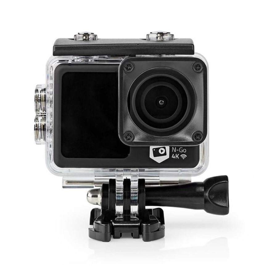 Action Camera NEDIS 4K Ultra HD Υποβρύχια με Θήκη με WiFi Μαύρη με Οθόνη 2