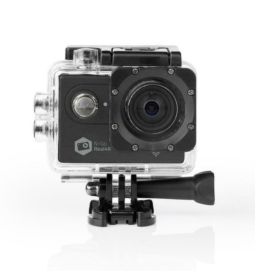 Action Camera NEDIS 4K Ultra HD Υποβρύχια (με Θήκη) με WiFi Μαύρη με Οθόνη 2