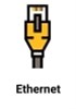  Η Εικόνα επισημαίνει ότι ο εκτυπωτής μπορεί να συνδεθεί με καλώδιο Ethernet 