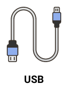  The Image indicates that the printer can be connected with a USB cable 