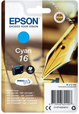 Μελάνι EPSON T162240 Cyan Γνήσιο - 165 σελ. (C13T16224012)