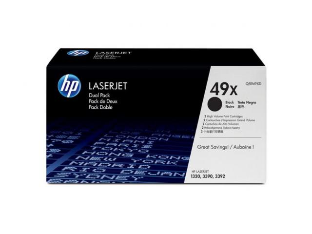 Toner HP 49X Dual pack Black - 2 x 6.000 σελ. (Q5949XD)