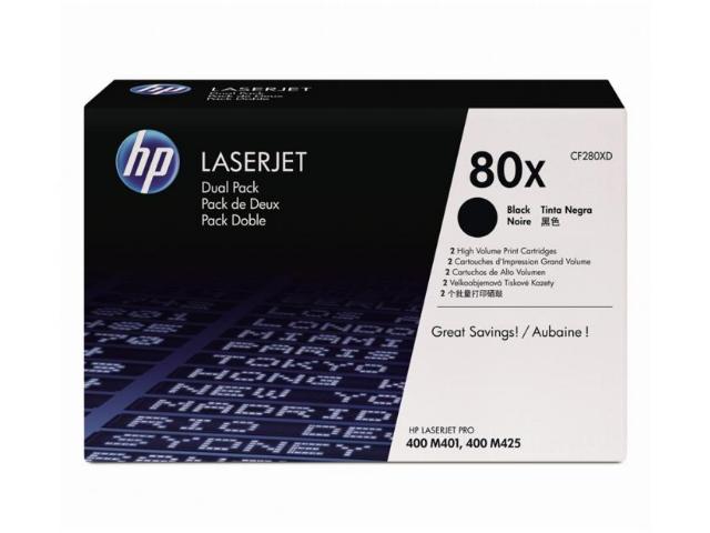 Toner HP 80X Dual pack Black - 2 x 6.900σελ. (CF280XD)