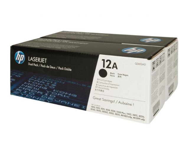 Toner 12A HP Dual pack Black - 2 x 2.000 σελ. (Q2612AD)