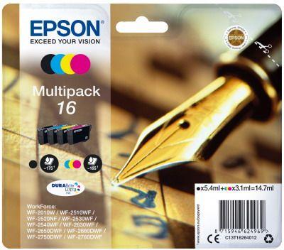 Μελάνι EPSON T162640 Value Pack Γνήσιο (Black 175 σελ./Cyan 165 σελ./Magenta 165 σελ./Yellow 165 σελ.)