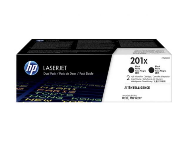 Toner HP 201X Dual pack Black - 2x2.800 σελ. (CF400XD)