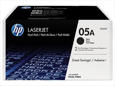 Toner HP 05A Dual Pack Black - 2x2.300 σελ. (CE505D)