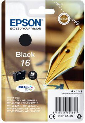 Μελάνι EPSON T162140 Black Γνήσιο - 175 σελ. (C13T16214012)