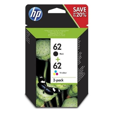 Μελάνι HP 62 2-Pack Black/Tri-color 200/165 σελ. (N9J71AE)