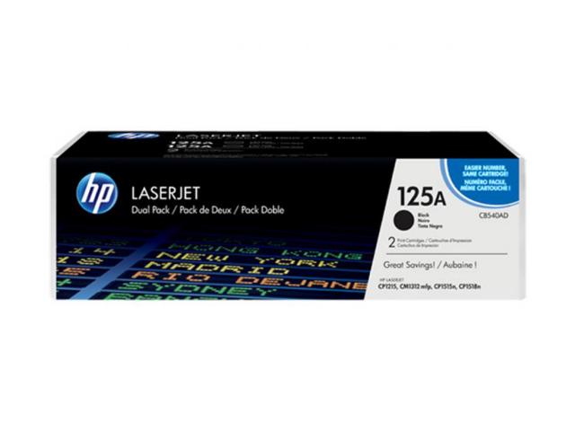 Toner HP 125A Dual Pack Black - 2 x 2.200 σελ. (CB540AD)