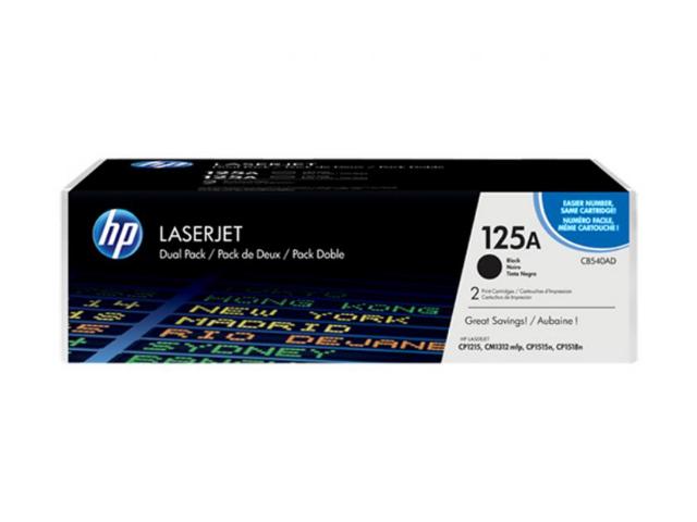 Toner HP 125A Dual Pack Black - 2x2.200 σελ. (CB540AD)