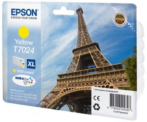 Μελάνι EPSON T702440XL Yellow Γνήσιο - 2.000 σελ. (C13T70244010)
