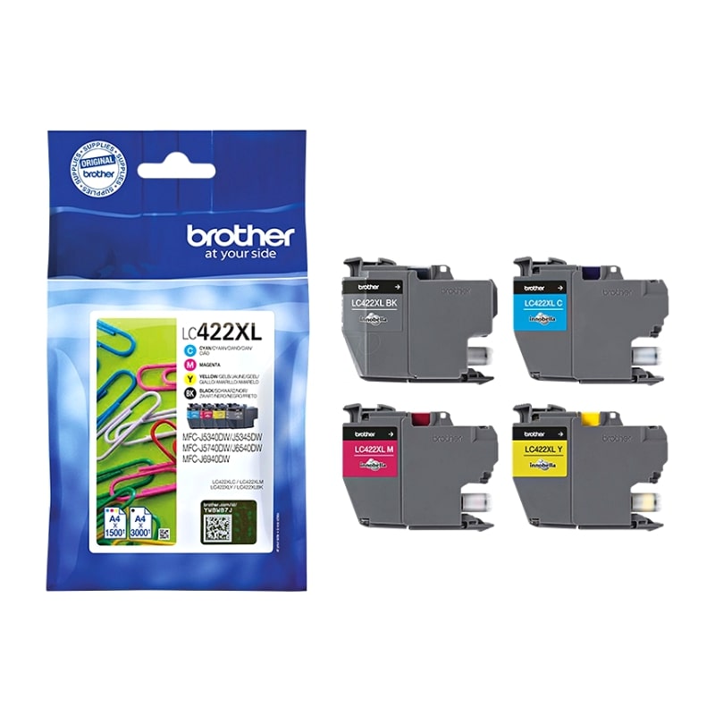 Μελάνια BROTHER LC-422XLVAL Πακέτο 4 Μελανιών Multipack Black/Cyan/Magenta/Yellow