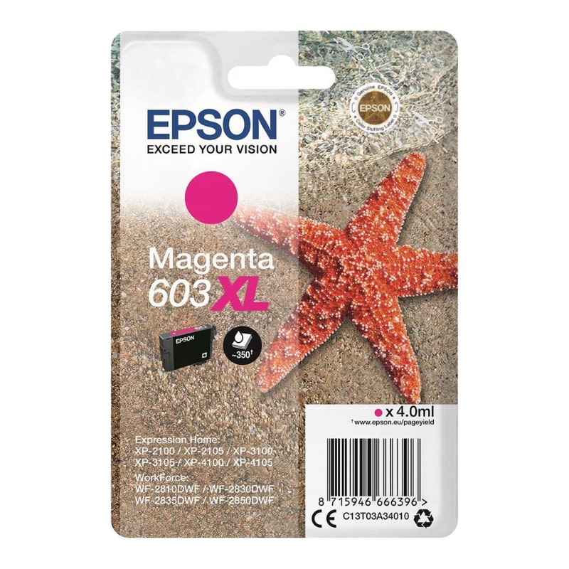 Μελάνι EPSON 603XL Magenta - 350 σελ. (C13T03A34010)