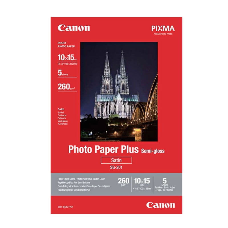 Φωτογραφικό Χαρτί CANON Α6 (10x15cm) Semi-Gloss 260g/m² 5 φύλλα (1686B072)