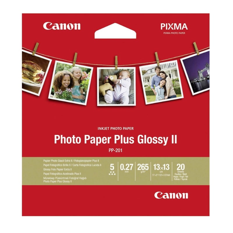 Φωτογραφικό Χαρτί CANON 13x13cm PP-201 Gloss Plus ΙΙ 265g/m² 20 Φύλλα (2311B060)