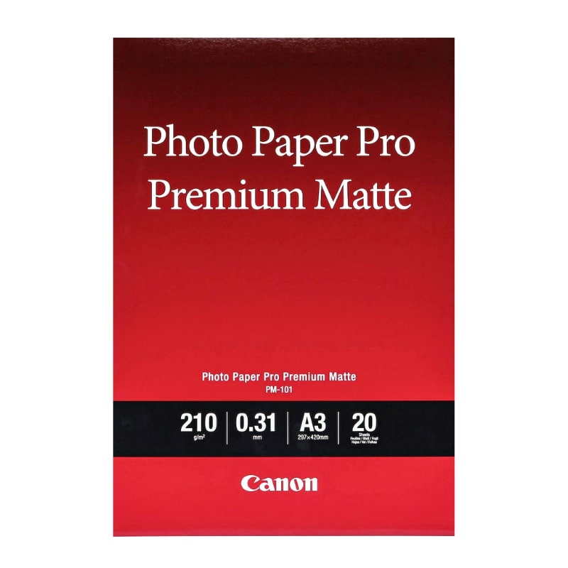 Φωτογραφικό Χαρτί CANON A3 PM-101 Premium Matte 210g/m² 20 φύλλα (8657B006AA)