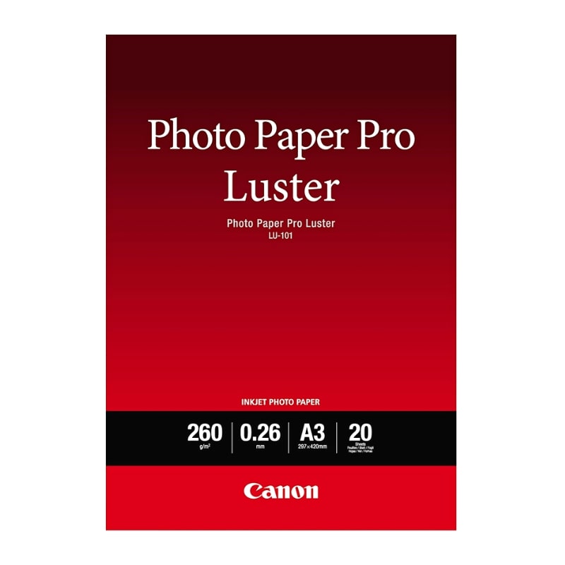 Φωτογραφικό Χαρτί CANON A3 Pro Luster Semi Glossy 260g/m² 20 Φύλλα (6211B007)