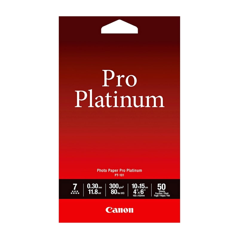 Φωτογραφικό Χαρτί CANON A6 PT-101 Pro Platinum Glossy 300g/m² 50 Φύλλα (2768B014)