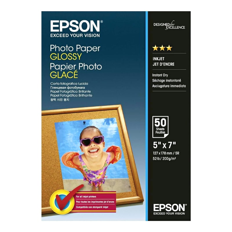 Φωτογραφικό Χαρτί EPSON 13x18cm Glossy 200g/m² 50 Φύλλα (C13S042545)