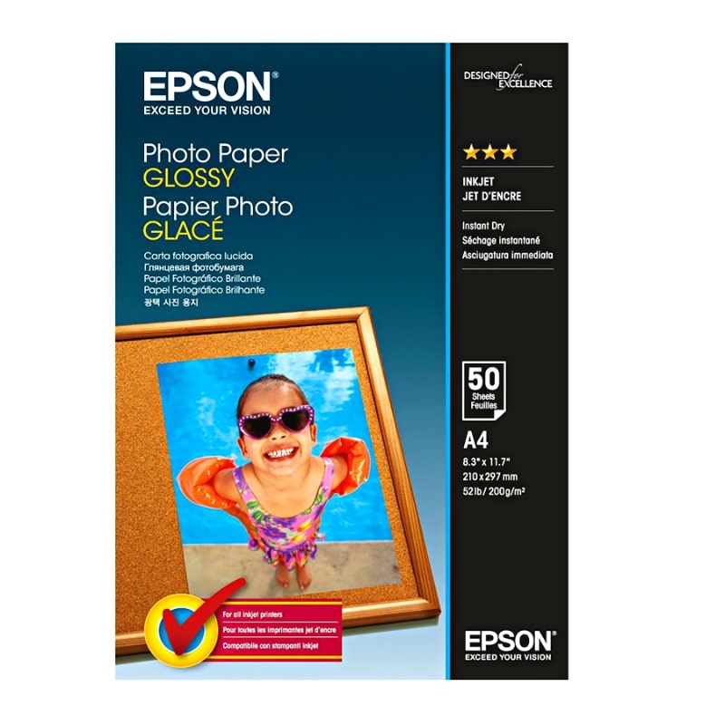 Φωτογραφικό Χαρτί EPSON A4 Glossy 200g/m² 50 Φύλλα (C13S042539)