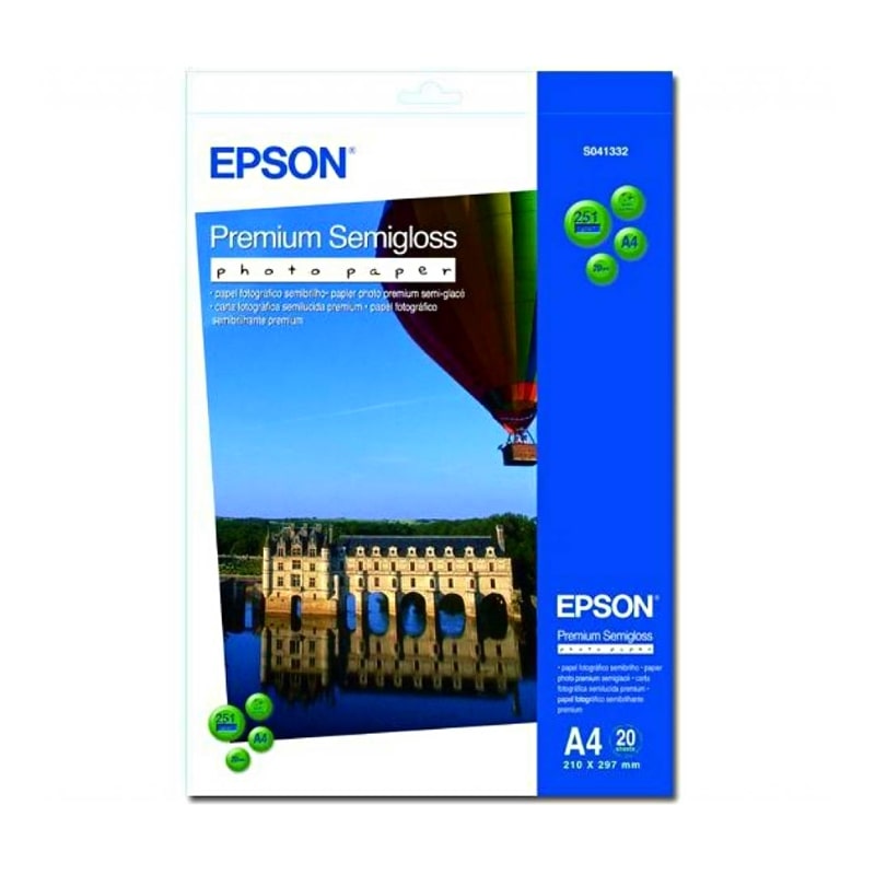 Φωτογραφικό Χαρτί EPSON A4 Semi Gloss 251g/m² 20 Φύλλα (C13S041332)