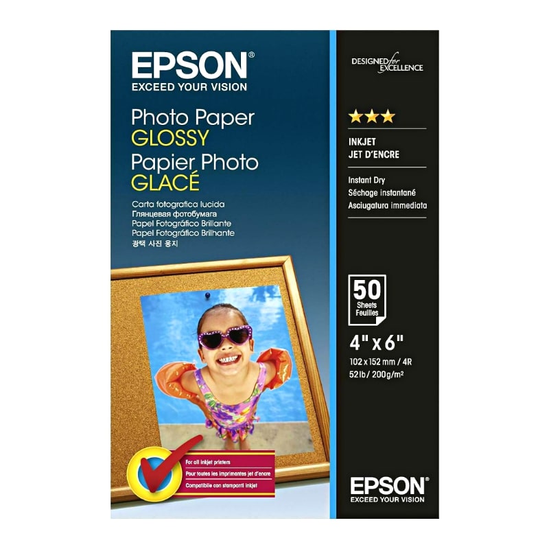 Φωτογραφικό Χαρτί EPSON A6 Glossy 200g/m² 50 Φύλλα (C13S042547)