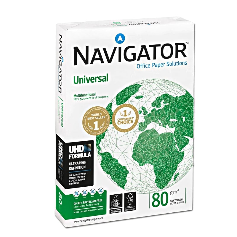 ΧΑΡΤΙ ΕΚΤΥΠΩΣΗΣ NAVIGATOR A4 Universal 80g 500 φύλλα - Αγορά πολλαπλάσια των 5 δεσμίδων